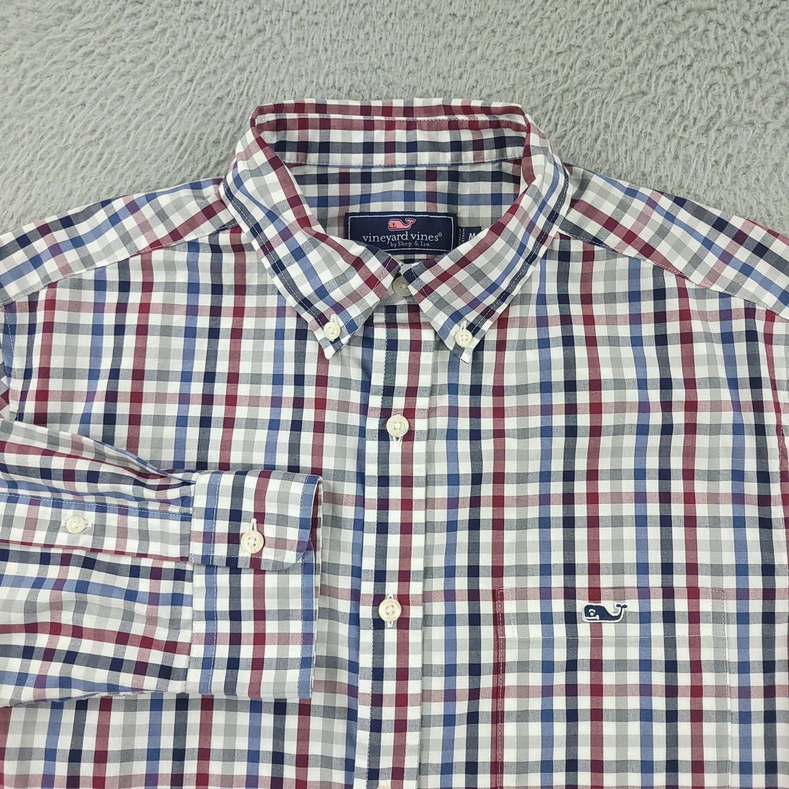 Vineyard Vines Shirt Mens Medium Multicolor Check Long Sleeve Button Down Casual