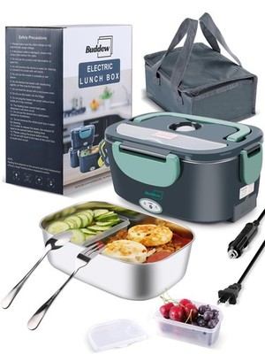 Electric Heated Lunch Box for Adults - 80W Fast Heating, 1.5L Food-Grade Stai...