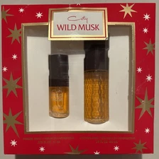 Coty Wild Musk Gift Set Vintage Perfume 11mL & Cologne Spray 44mL New Old Stock
