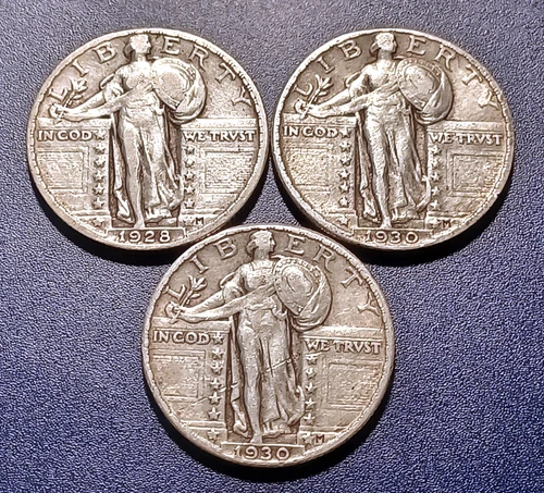 Nice Lot of (3)  XF Standing Liberty Quarters