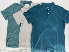 Goodfellow  Co Men  s Teal Polo Shirts Size Large Short Sleeve Cotton set of 3 