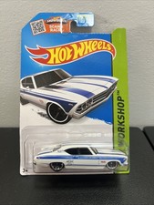 Hot Wheels Chevelle SS 396 1:64 Diecast White Blue Workshop 1$ Auction Combine S
