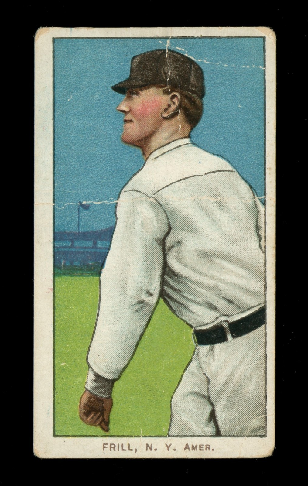 T206 Piedmont 350-460 John Frill New York Highlanders Card PR Creased (66211)
