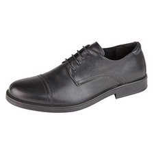 Image of IMAC Mens 4 Eye Capped Gibson Black Leather Shoes 7 Sizes EU DF1068