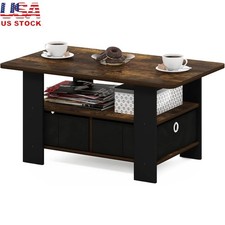 Small Coffee Table W/ Drawer  Open Shelf Living Room Storage Solutions New