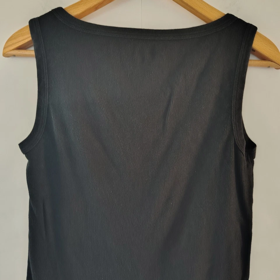 St Johns Bay Womens Ribbed Tank Sz L Y2K Rhinestone Bling Fitted Layering Goth - Image 4 of 4