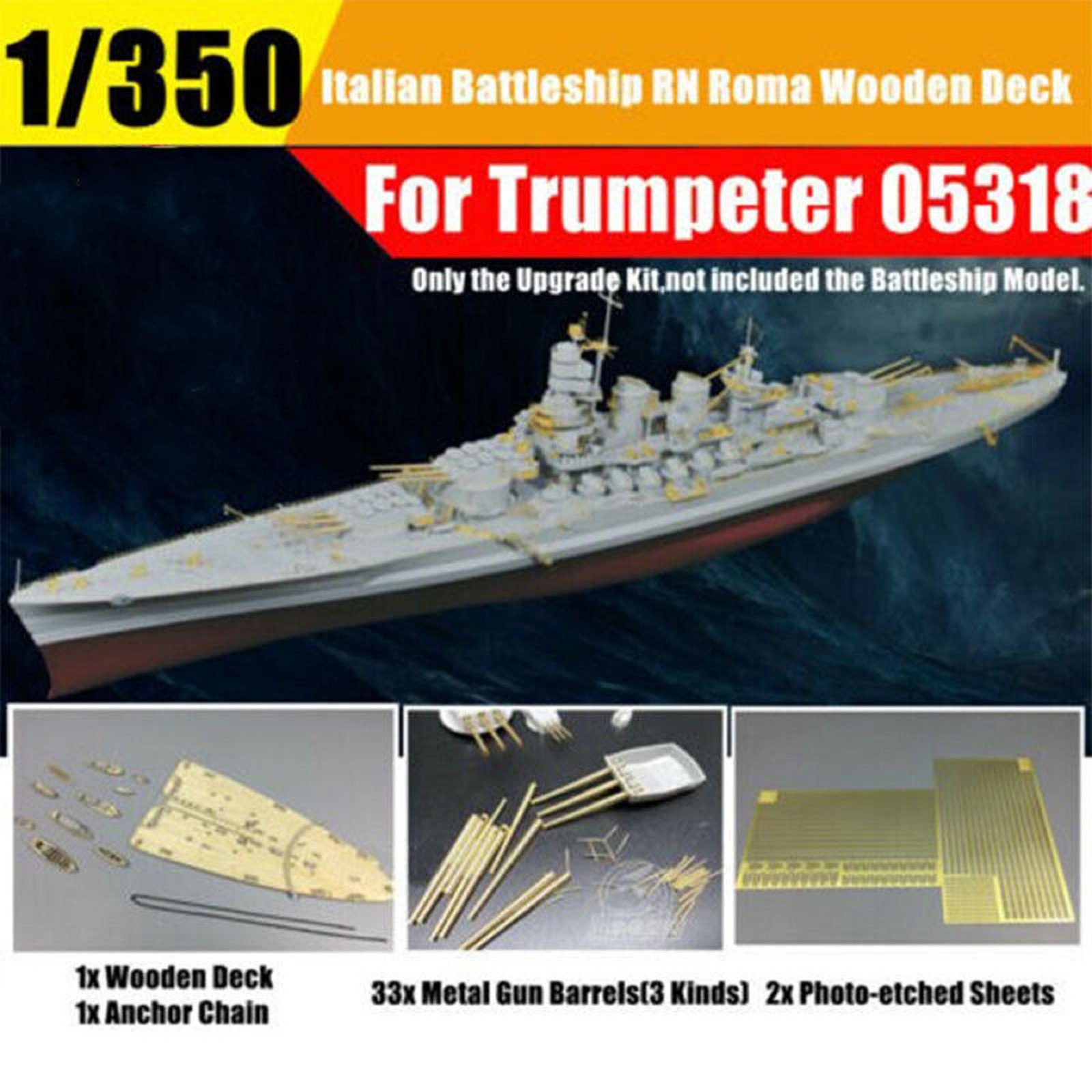 CY 1/350 Italian RN Roma Navy Battleship Super Detail-up Set for Trumpeter 05318
