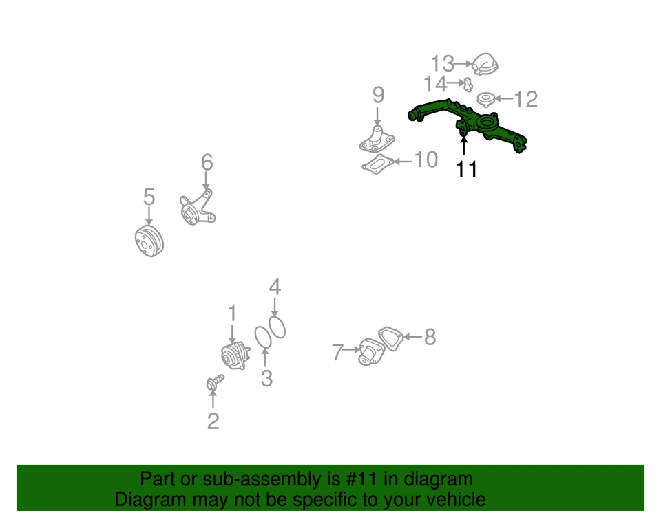 OEM NEW Water Outlet Pipe 3.5L 2001-2003 Nissan Pathfinder 110604W000 - Image 2 of 2