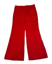 Size 15R Vintage Sears JR Bazaar Pants Boot Leg Red Hippie USA 70  s Cotton 32  W