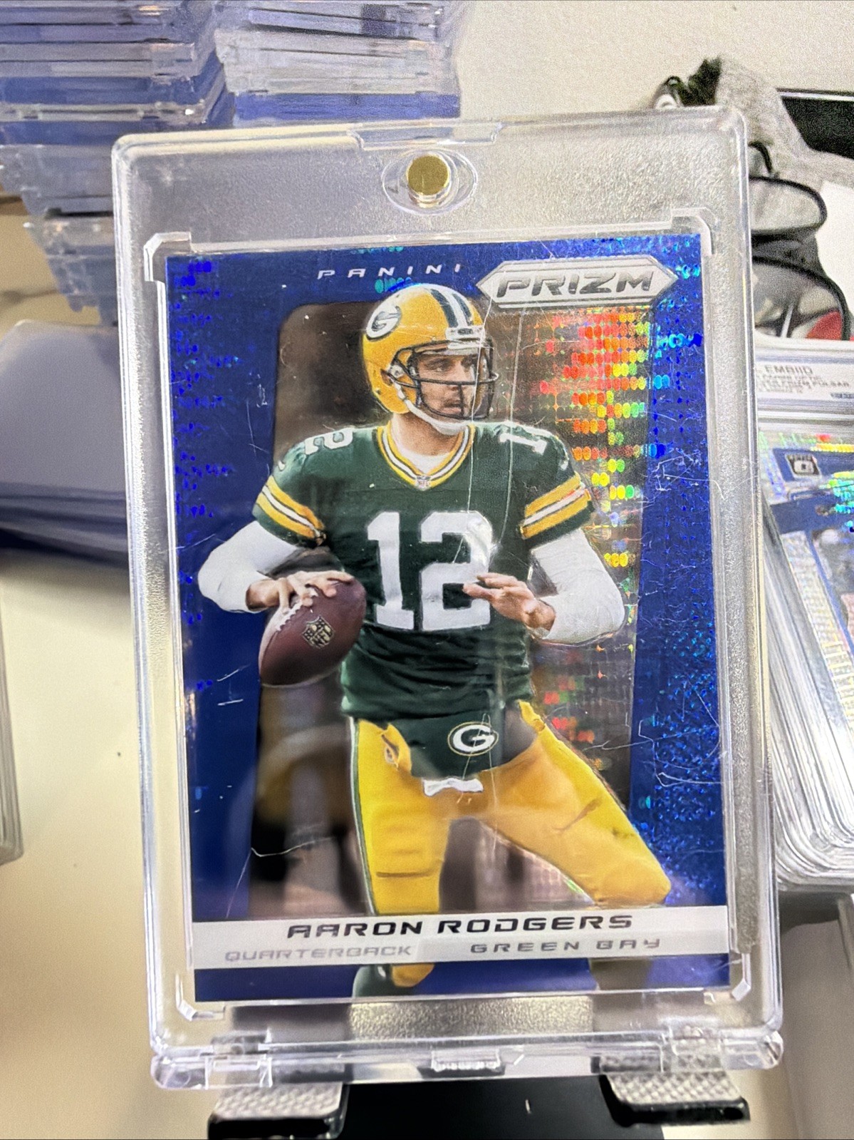 Aaron Rodgers 2013 Panini Prizm #115 Blue Pulsar SP Packers Jets