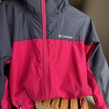 Columbia Omni-Tech Interchange Girls Jacket Navy Pink Size XL 18/20