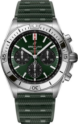 Breitling Chronomat B01 Chronograph 42mm Green Dial Men's Watch AB0134101L2S1