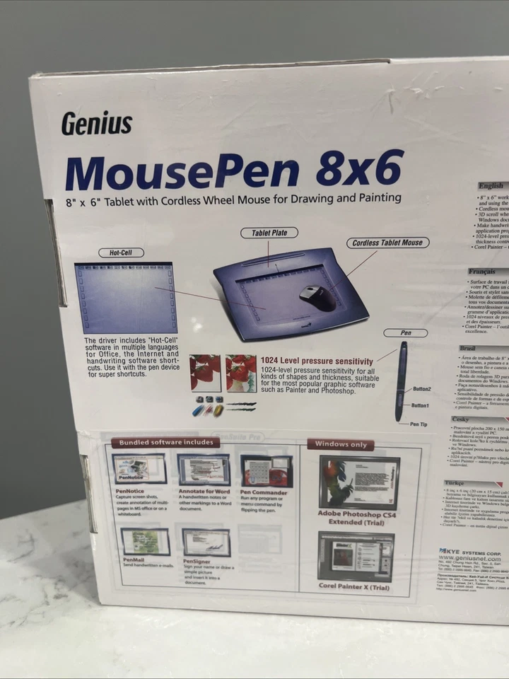 Genius MousePen 8x6-Inch Graphic Tablet W/Cordless Wheel Mouse Windows 7 Mac - Image 3 of 4