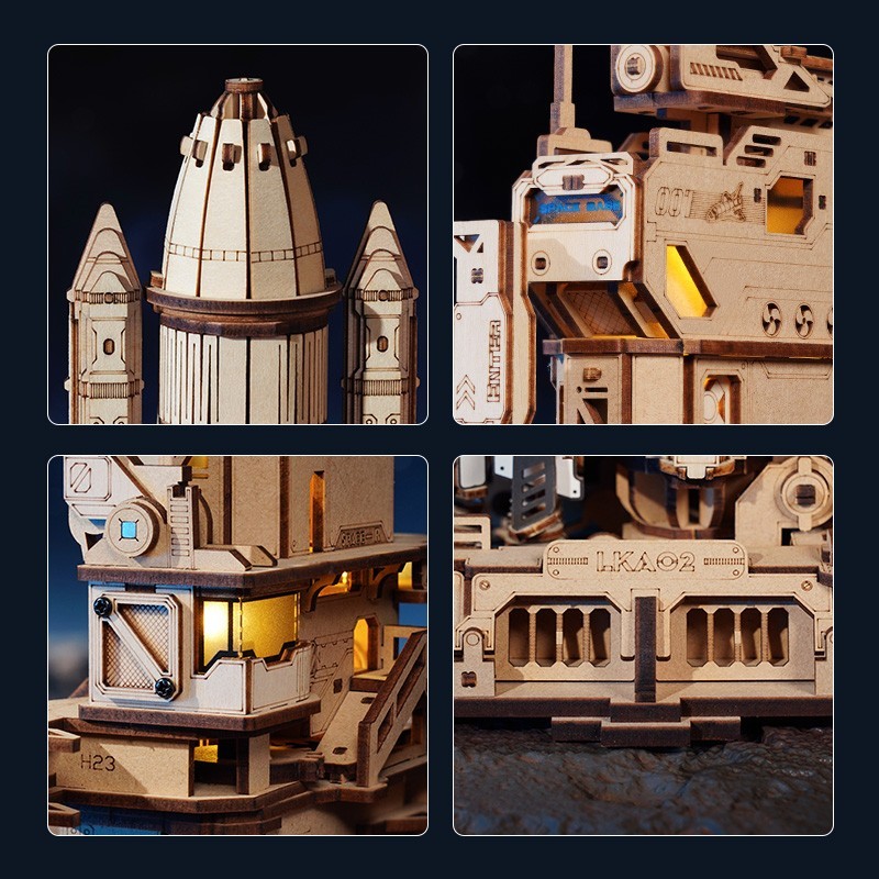 ROKR 3D Wooden Puzzle Kits Space Shuttle Mechanical Model Gifts Decor Toys