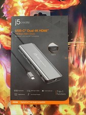 J5 Create JCD398 USB-C Dual 4K HDMI 10gbps MinI Dock New Never Opened