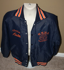 Vintage Nylon Bombers Jacket Naperville North High School Volleyball Art-Flo M