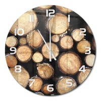 Runde Glas-Wanduhr Runde Wanduhr Aus Glas BaumstäMme WeißE Zeiger Fi60 Cm