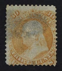 CKStamps: US Stamps Collection Scott#100 30c Franklin Used Tiny Thin