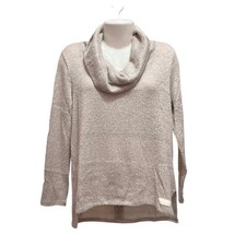 DKNY Women's Blush/Grey Dapple Cowlneck Lightweight Knit Pullover Sweater Size S