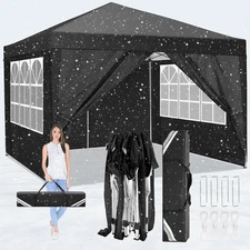 HOTEEL 10'x10' Pop up Canopy Tent Commercial Instant Shelter with 4 Sidewalls