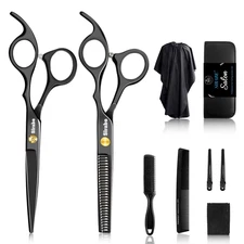 10 PCS Hair Cutting Scissors Set, Professional Haircut Scissors Kit with Cutting