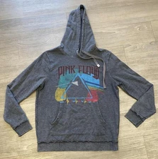 Pink Floyd Hoodie Sweatshirt by Junk Food Dark Side of the Moon Gray Size Large