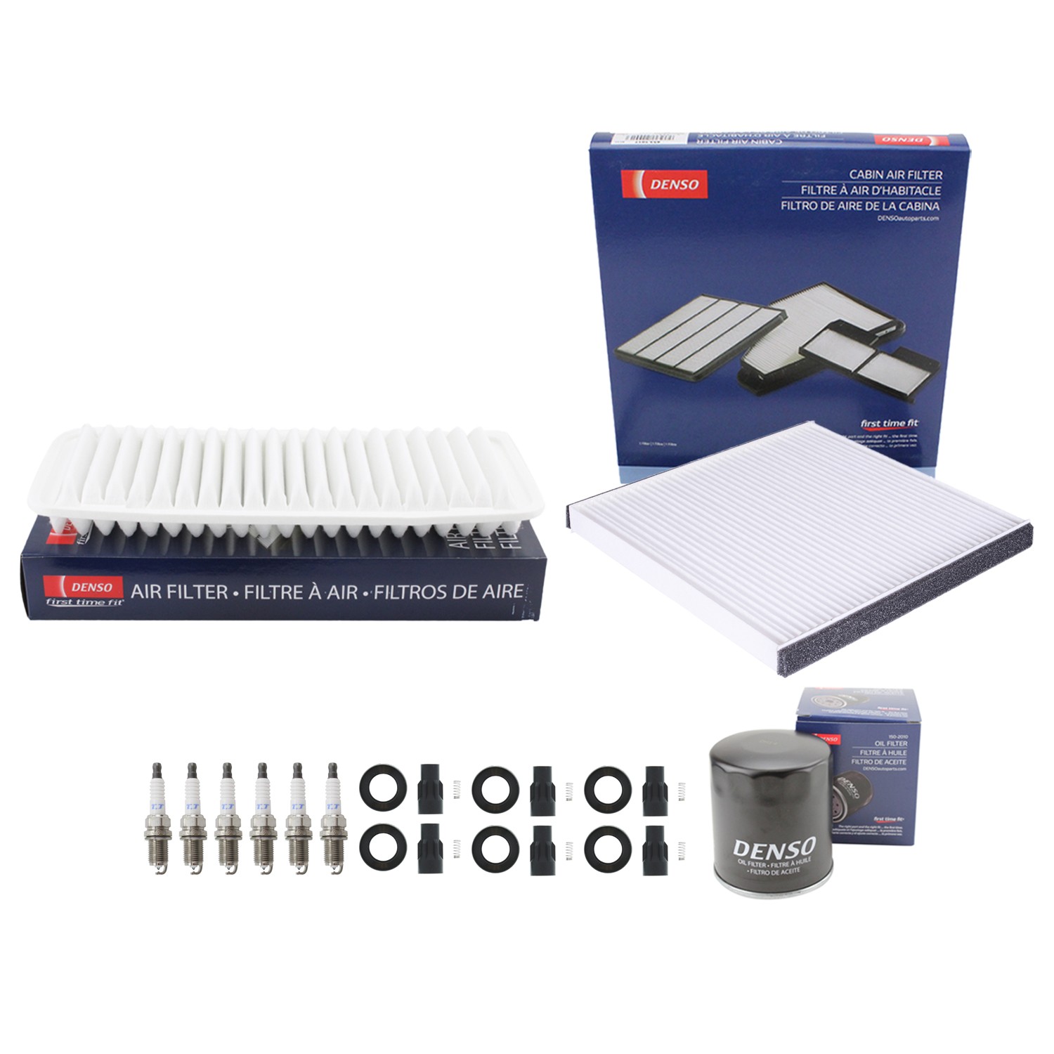 Denso Tune Up Kit 6 Spark Plugs Boots Kit for Lexus RX400h Base 3.3L V6 Auto CVT