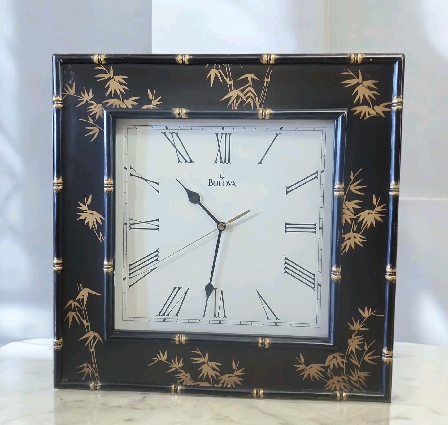 Bulova C4102 Willow II Chinoiserie Wall Clock RARE It Works!