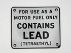 Vintage Porcelain Sign Contains Lead TETRAETHYL Gas Pump with paper