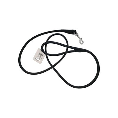 Dogline Round Leather Leash Black L72'' W3/8'' New With Tag Style L2062-1