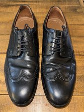 JOHNSTON  MURPHY Black Leather Wing Tip Oxford Men  s Dress Shoes Size 10.5