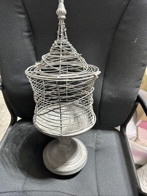 19.5'' Wire White Distressed Urn By Valerie Parr Hill Vintage Retro