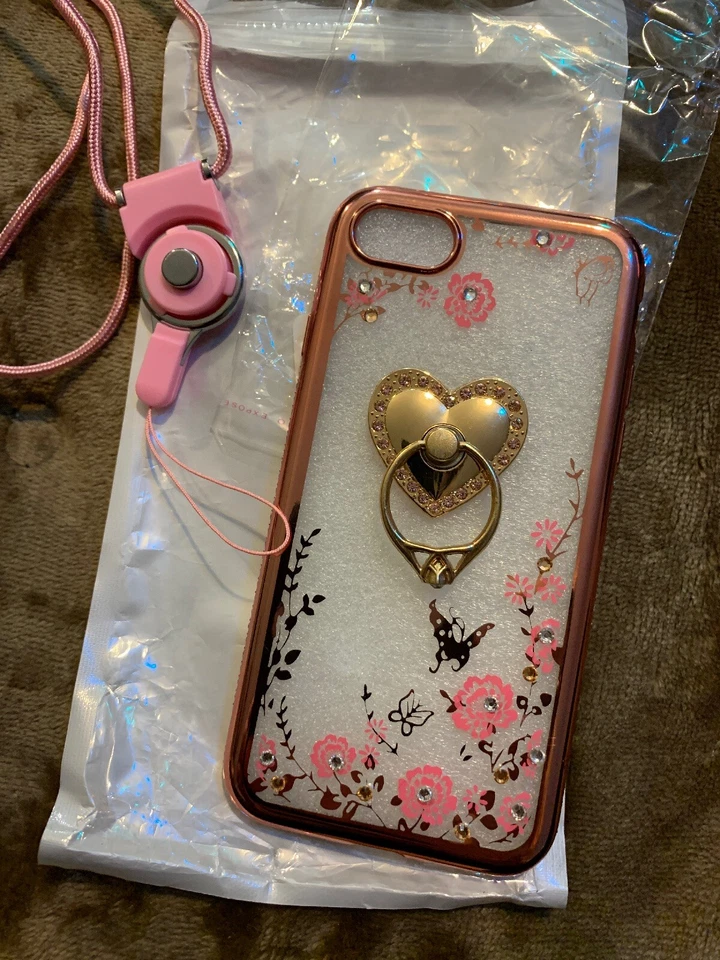 Floral print princess case with heart - iPhone 7/8 - no brand - Image 3 of 4