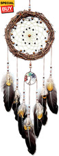 Tree of Life Dream Catcher, Handmade Woven Traditional Craft Rattan Dream Catche