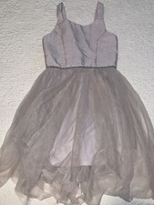 Cat  Jack Girls Formal Tulle  Sequin Sparkly Pale Beige Dress Size 5.