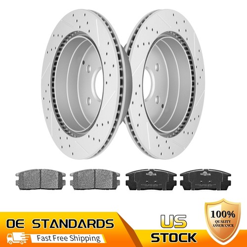Rear Disc Brake Rotors & Ceramic Pads for 2010 2017 Chevy Equinox GMC