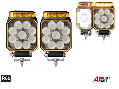 2X LED Arbeitsscheinwerfer Flut Warnleuchte Fahren Offroad Auto LKW SUV R65 12V 24V