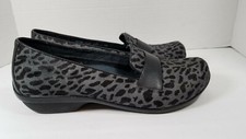 Dansko Oksana Black Gray Cheetah Print Comfort Loafers Womens Size 38