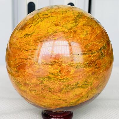 Natural Realgar Stone Sphere Crystal Ball Quartz Decor Healing 2240G