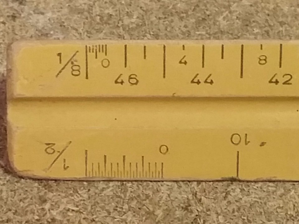 VTG Architect's Scale Pearwood DRAFTING Triangular Ruler US ST'D WEST ...