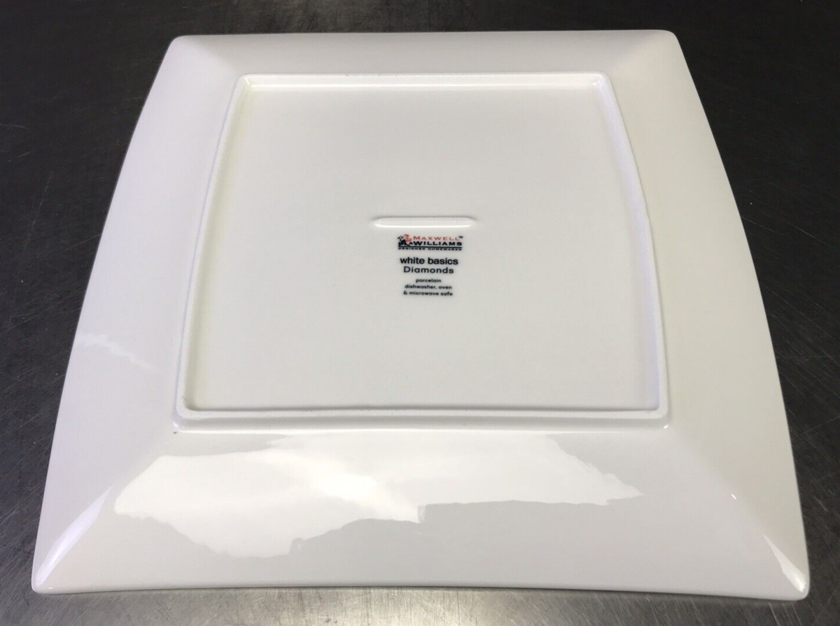 Maxwell Williams White Basics Diamonds Square Dinner Plates Set
