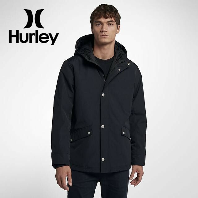 Hurley Men's Black Full Zip Hooded Jacket Large