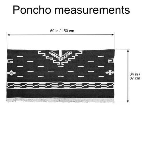 Poncho vaquero del oeste Clint Eastwood Serape réplica hecho a mano de poliéster 2025 - Imagen 9 de 17