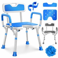 KESSER® Duschhocker mit Lehne Duschhilfe höhenverstellbar Badhocker Duschstuhl