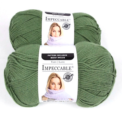 Loops & Threads Impeccable Yarn Color Forest Lot of 2 Skeins NWT Crochet Knit