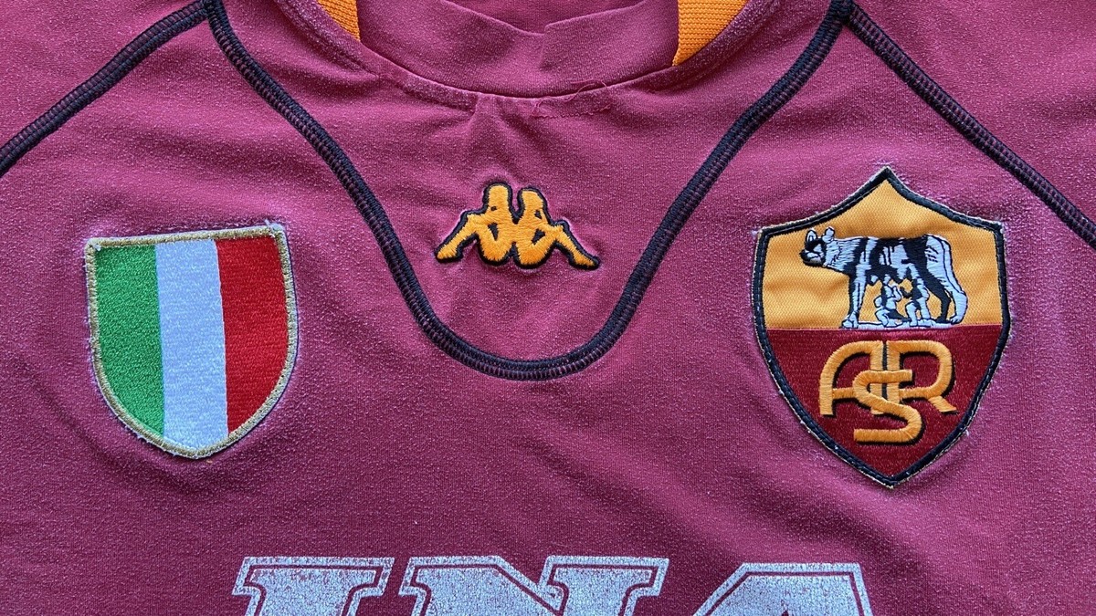 ROMA 2001 2002 HOME FOOTBALL SHIRT SOCCER JERSEY KAPPA sz L