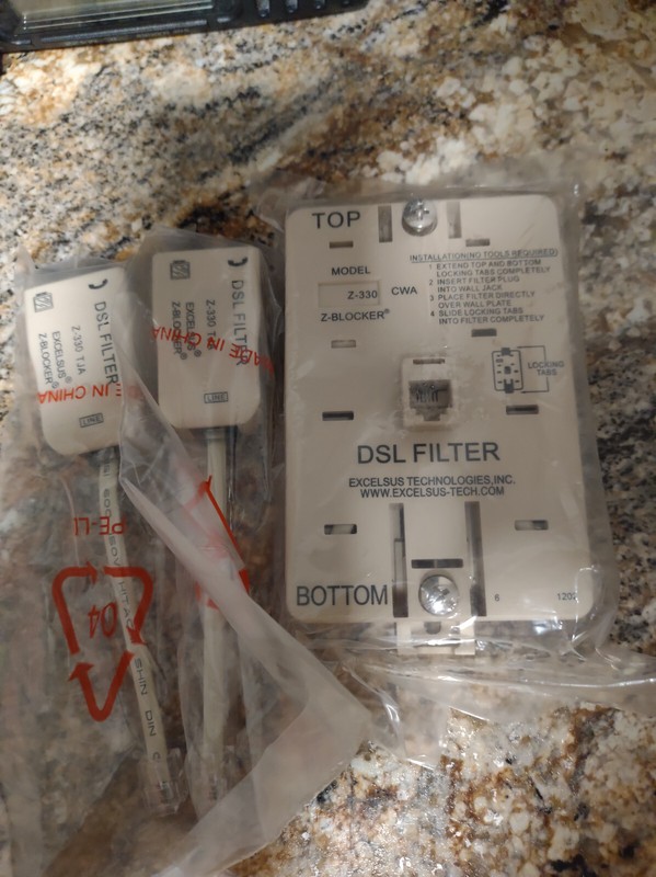 Lot of (3) SEALED BEIGE EXCELSUS TECHNOLOGIES DSL FILTER Z-330 TJA Z-BLOCKER