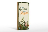 Holzschild Spruch 27X10 Cm Mein Garten Meine Regeln Schild