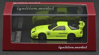 Ignition Model Amemiya Yellow Green Mazda RX-7 (FC3S) RE 1:64