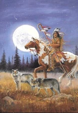 Leanin' Tree #BD19406 Night of the Wolves 10 Blank Note Cards w/Envelopes  - NOS